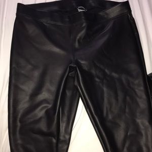Black leather leggings-Express